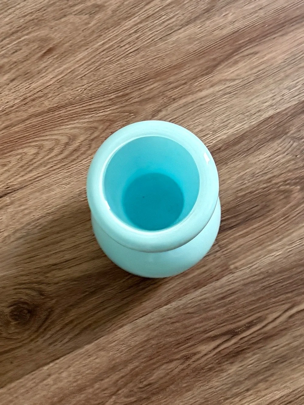 Crate & Barrel Karma Blue Art Glass Hourglass-Shaped Vase